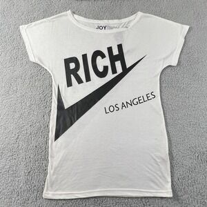 JOYRICH Los Angeles Slim T-Shirt Graphic Print White Women's Size S VTG NWT